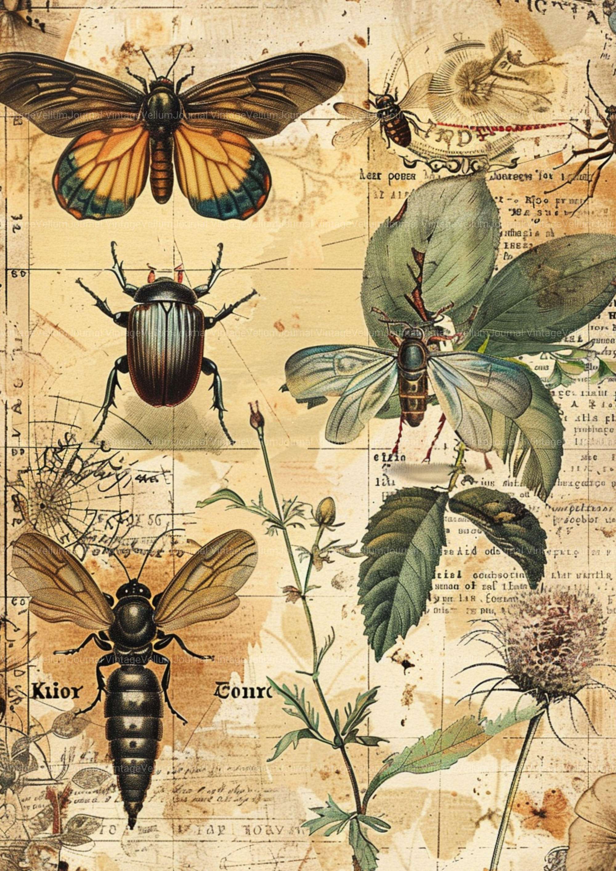 Lush Botanicals Junk Journal Pages - CraftNest - Digital Crafting and Art