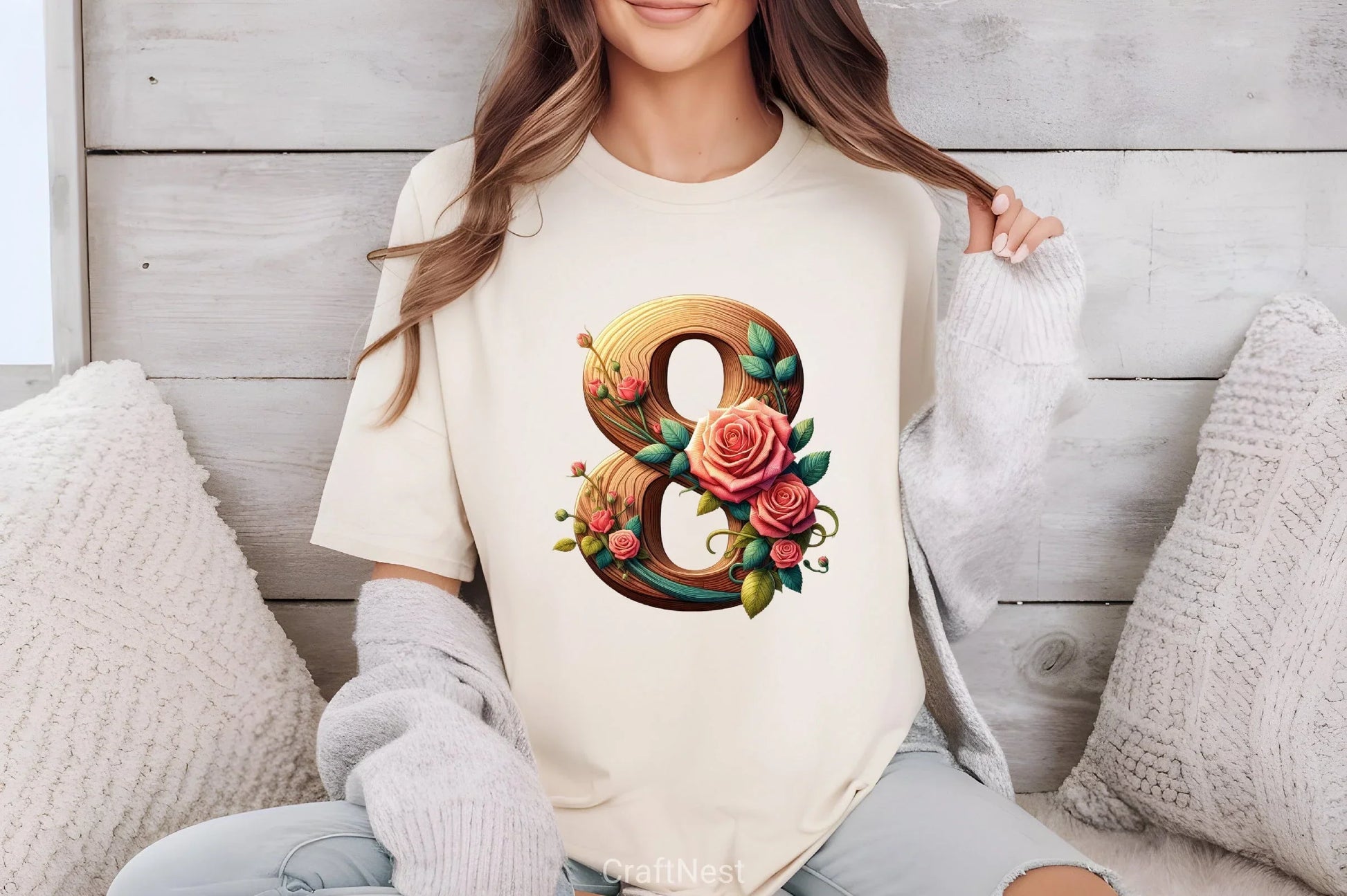 Wood Alphabet Rose Clipart Bundle 2 - CraftNest - Digital Crafting and Art