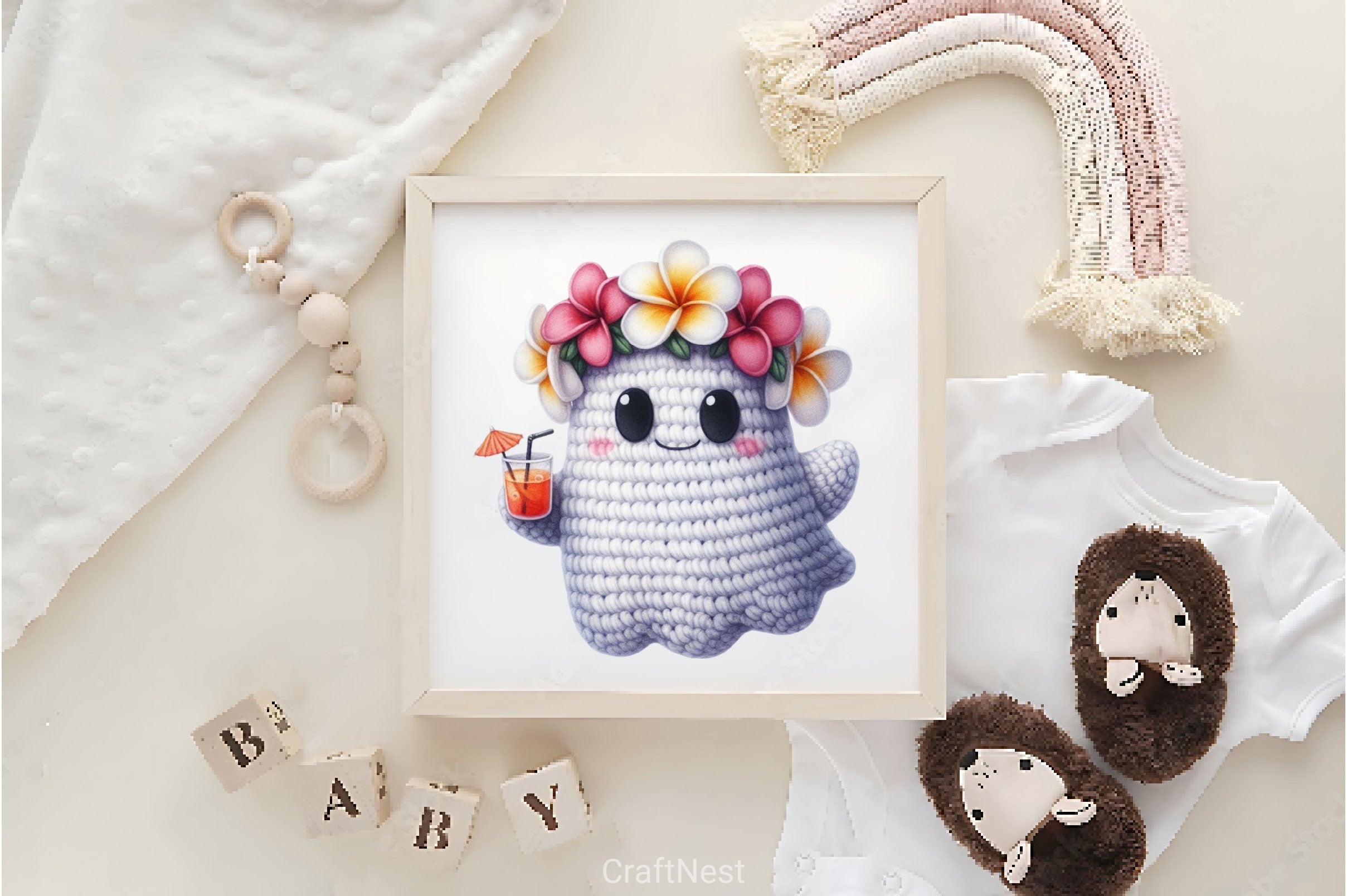 Crochet Ghost Patterns Clipart Bundle 2