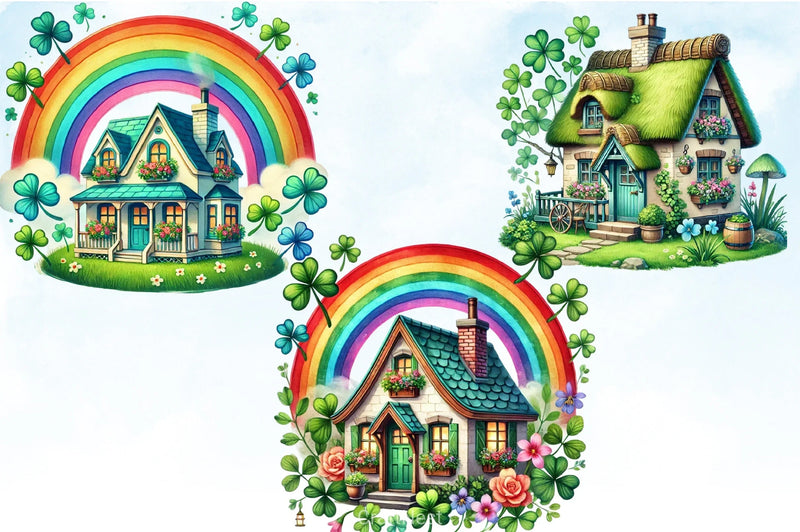 St. Patrick's Day House Clipart Bundle - CraftNest - Digital Crafting and Art