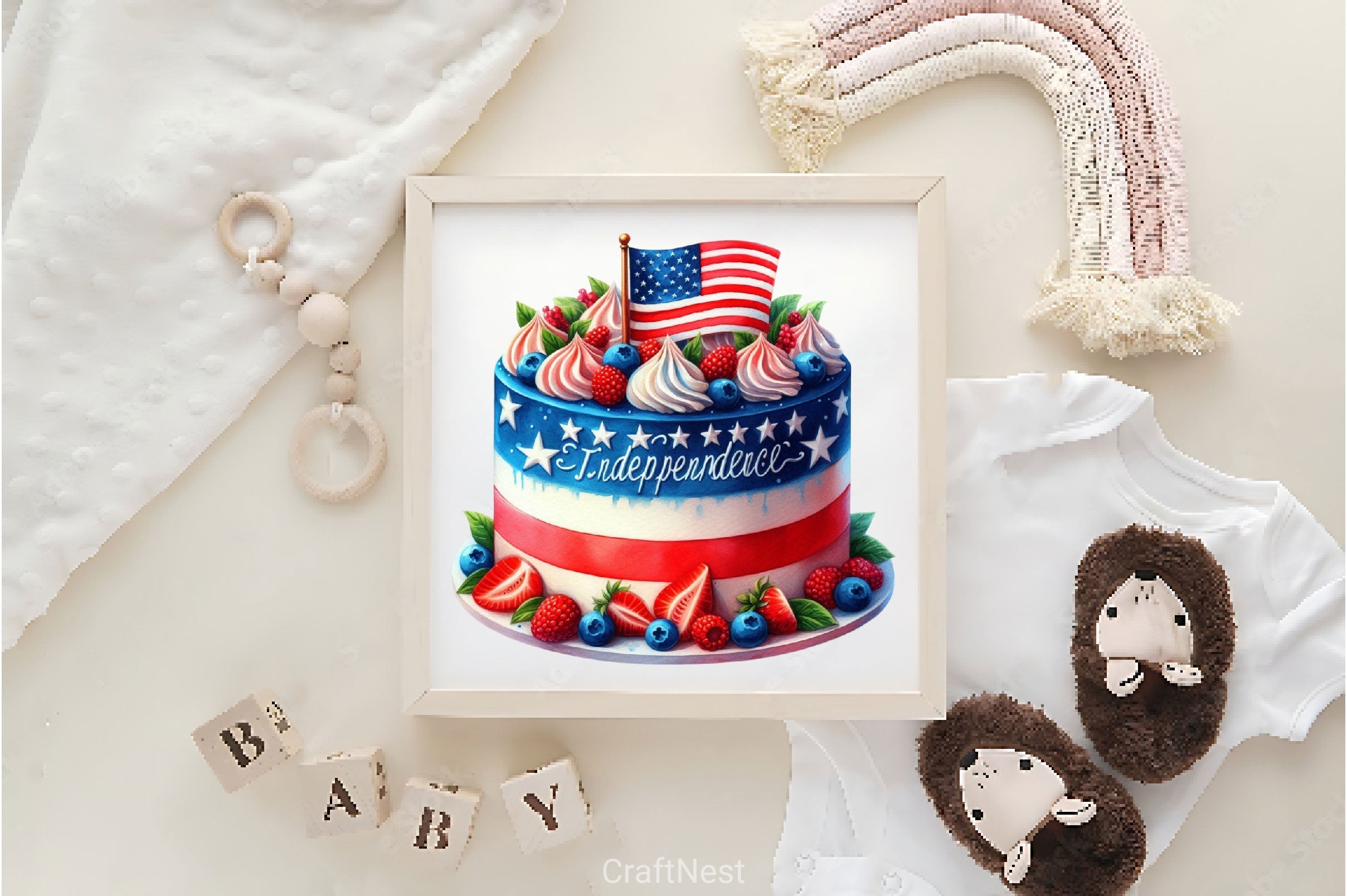 4th Of July Cupcake Clipart Bundle 2
