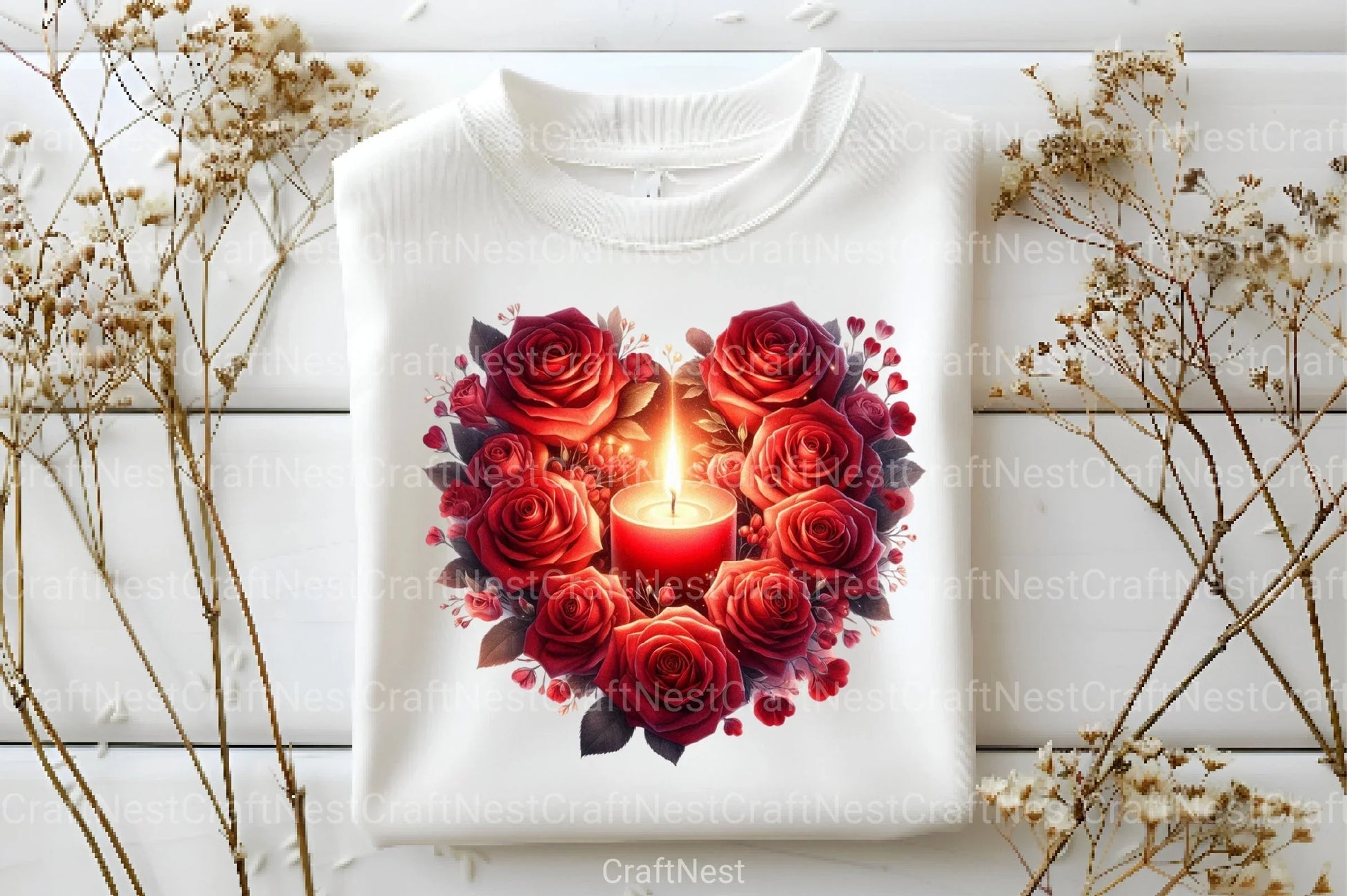 Valentine's Day Roses Heart Clipart Bundle - CraftNest - Digital Crafting and Art