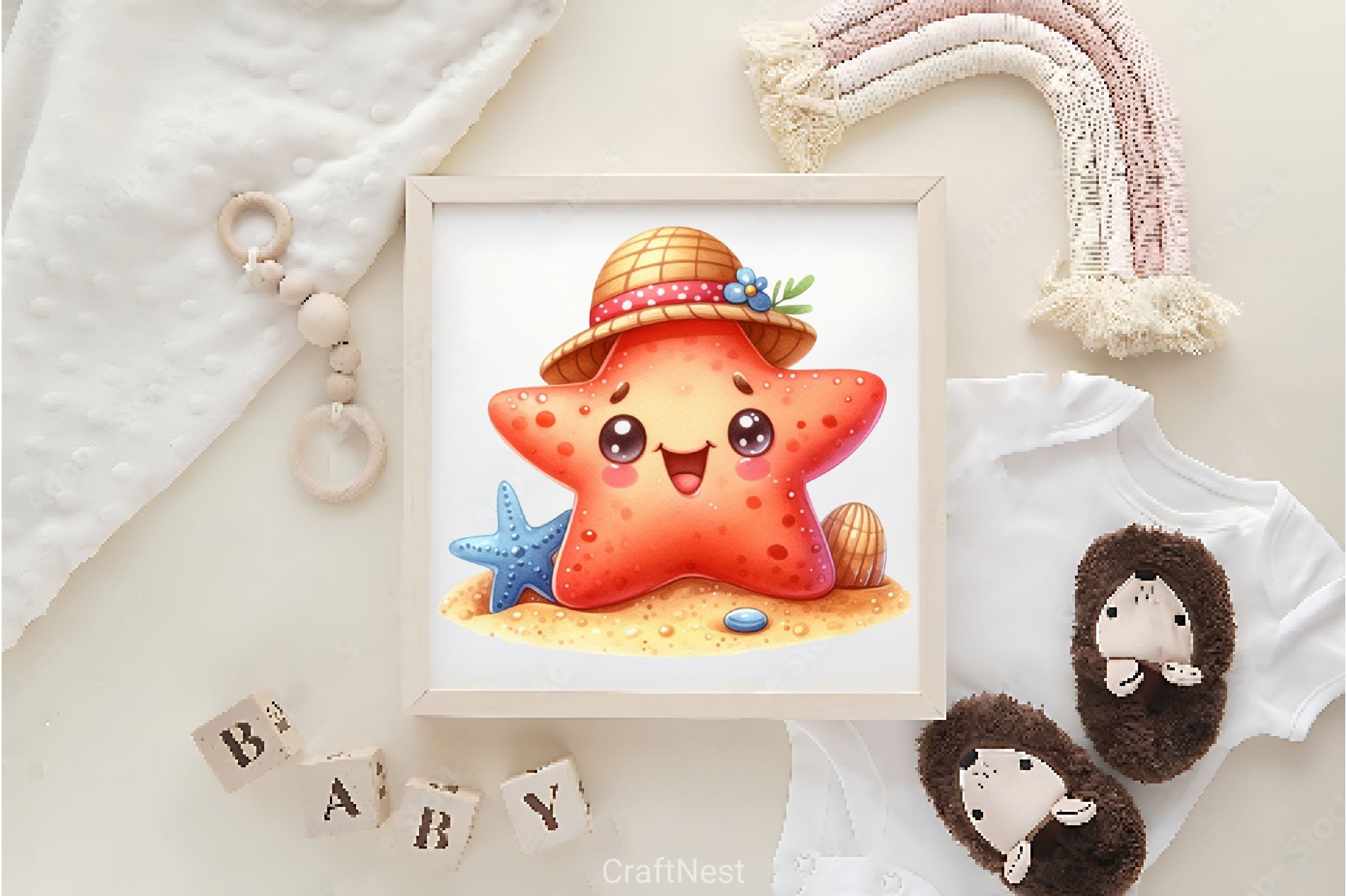 Smiling Starfish Beach Clipart Bundle 2
