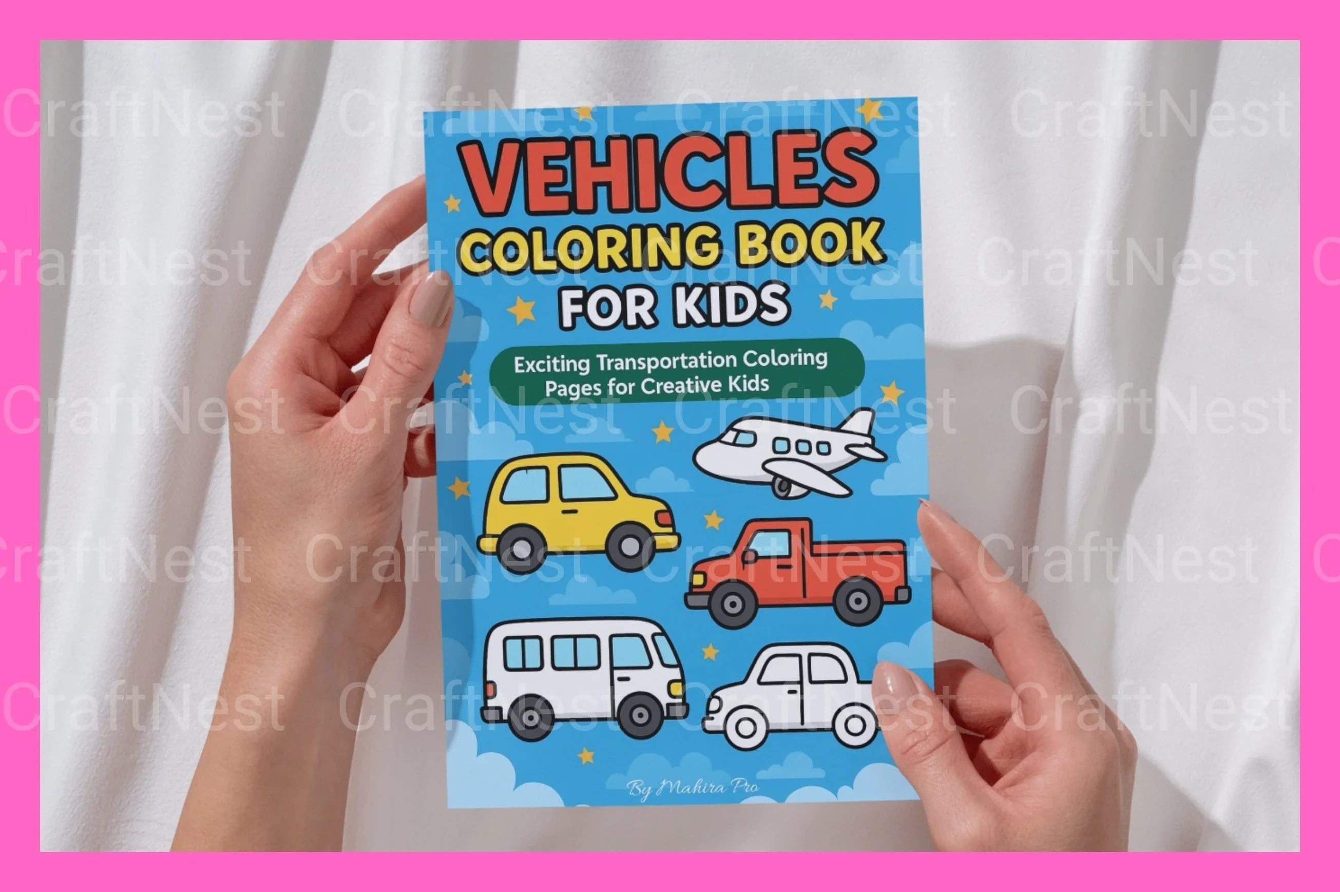 Vehicles Coloring Book for Kids - CraftNest - Digital Crafting and Art