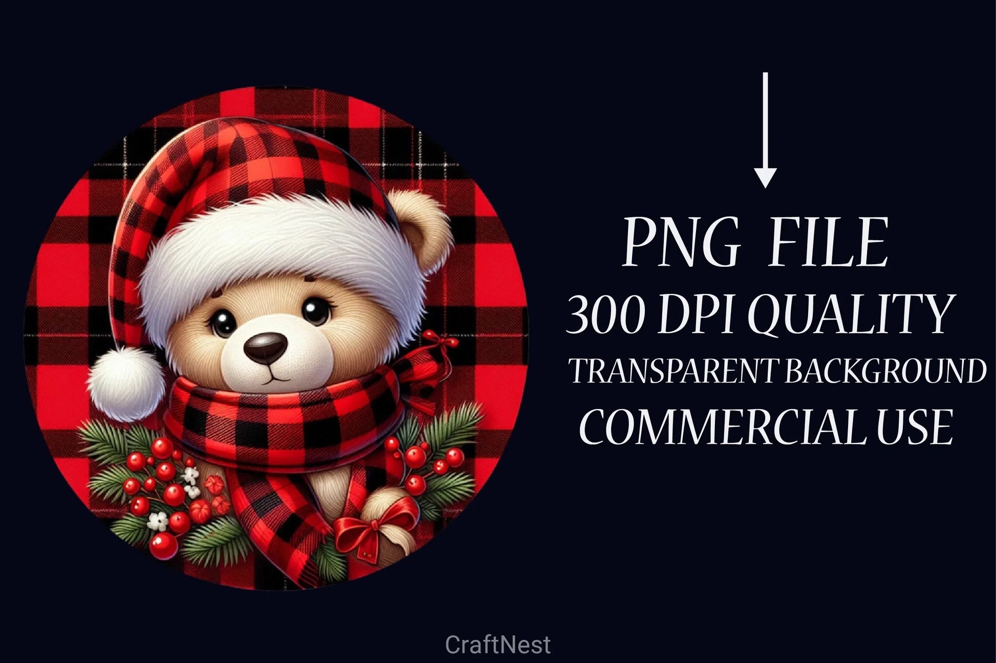 Bear Christmas Clipart Bundle - CraftNest - Digital Crafting and Art