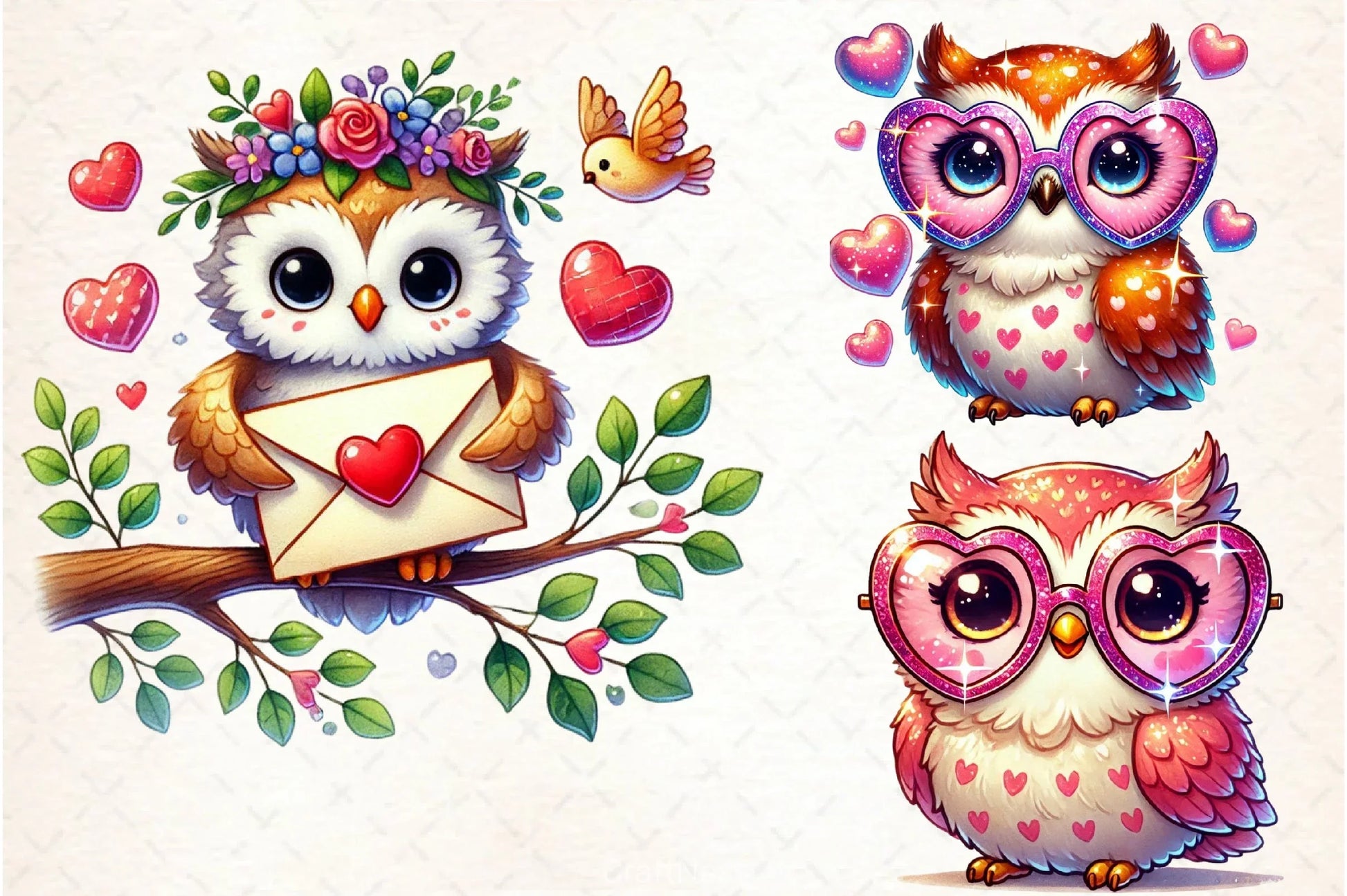 Valentine Owl Clipart Bundle - CraftNest - Digital Crafting and Art