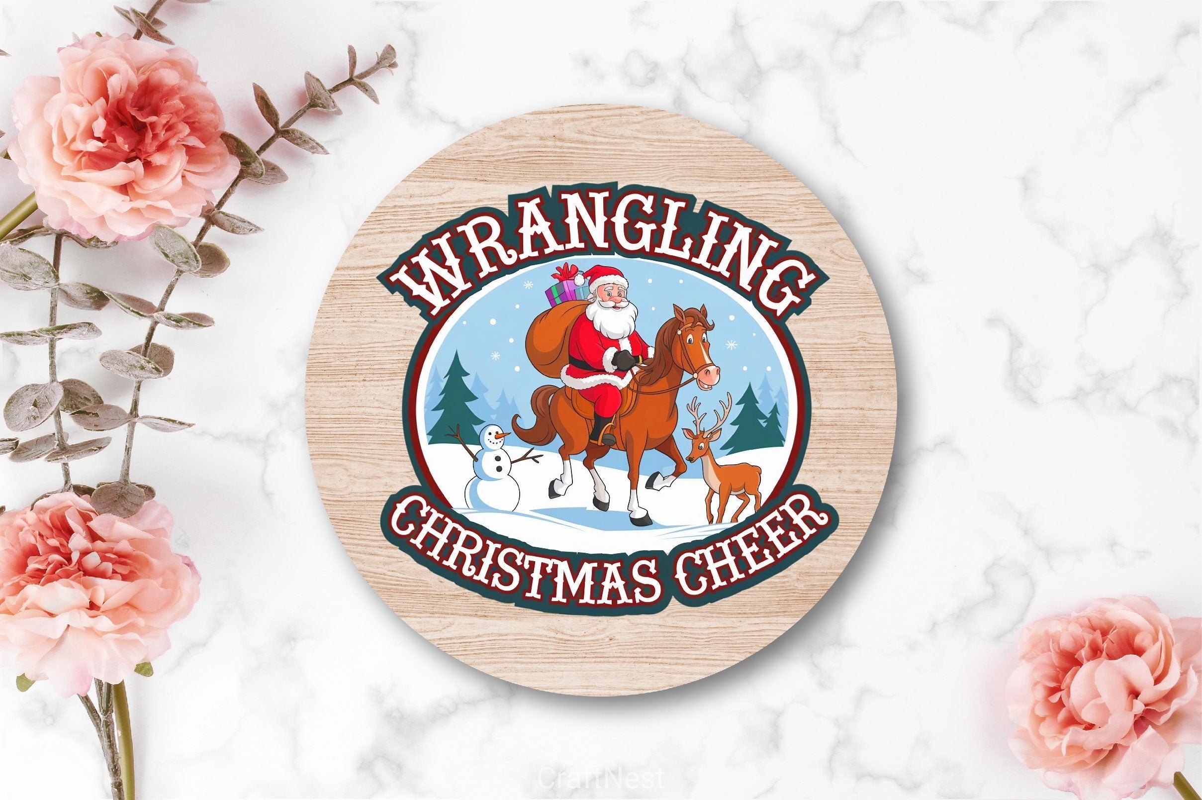 Vintage Santa Western Christmas Clipart Bundle 1