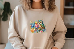 Floral Owl Clipart Bundle - CraftNest - Digital Crafting and Art