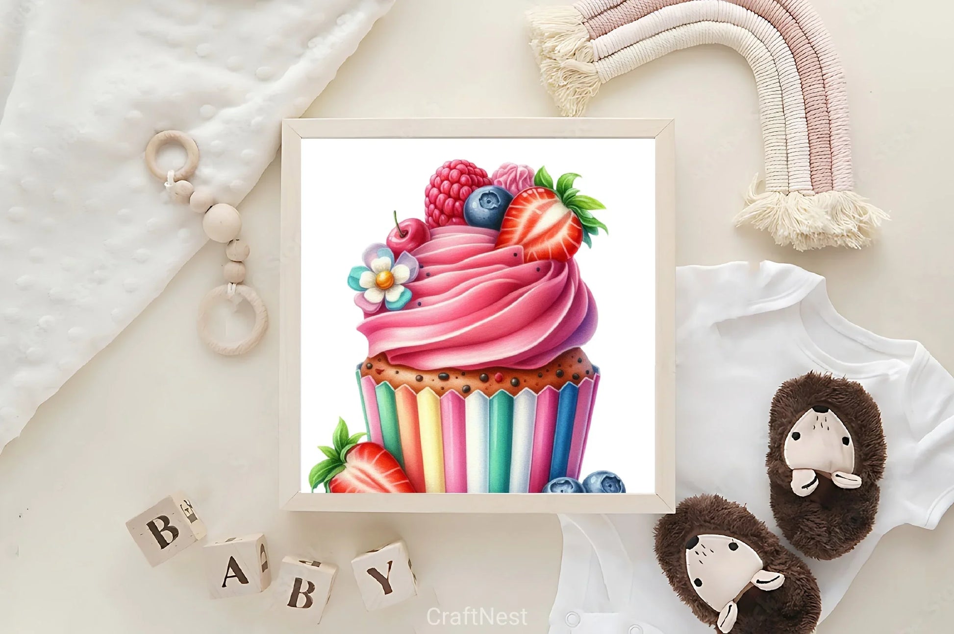 Strawberry Cupcake Clipart Bundle - CraftNest - Digital Crafting and Art