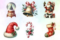 Retro Christmas Clipart Bundle 6 - CraftNest - Digital Crafting and Art
