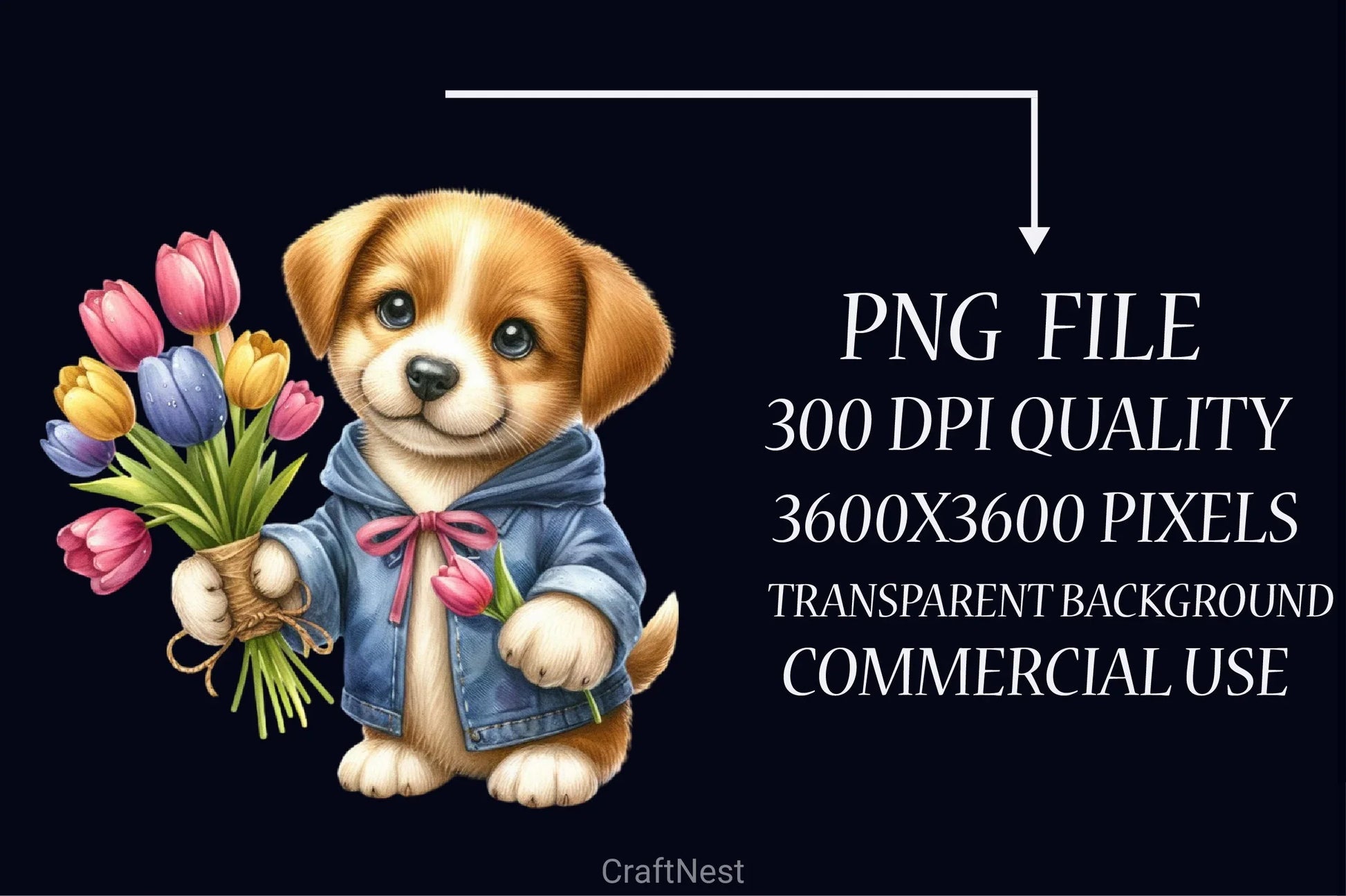 Cute Dog Flower Clipart Bundle - CraftNest - Digital Crafting and Art
