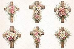 Floral Cross Clipart Bundle 2 - CraftNest - Digital Crafting and Art