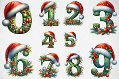 Christmas Santa Hat Alphabet Clipart Bundle - CraftNest - Digital Crafting and Art