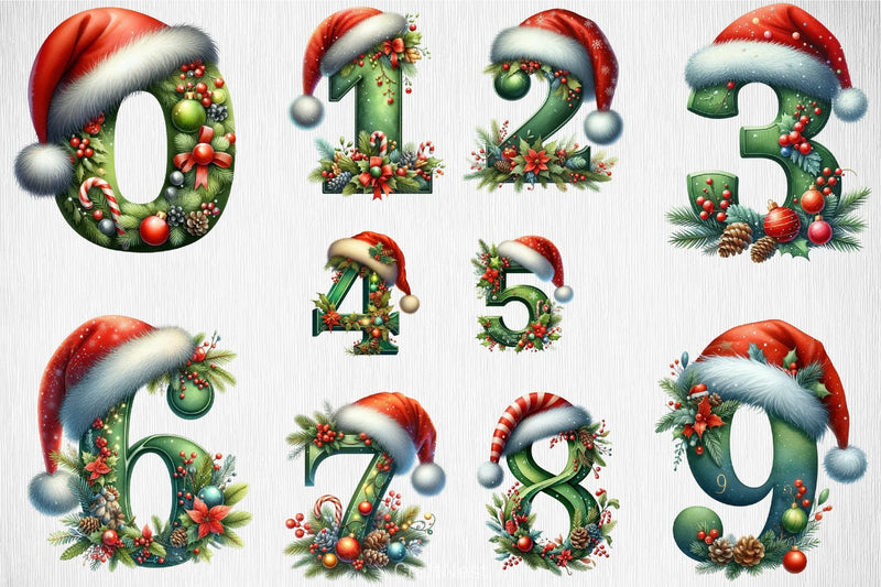 Christmas Santa Hat Alphabet Clipart Bundle - CraftNest - Digital Crafting and Art