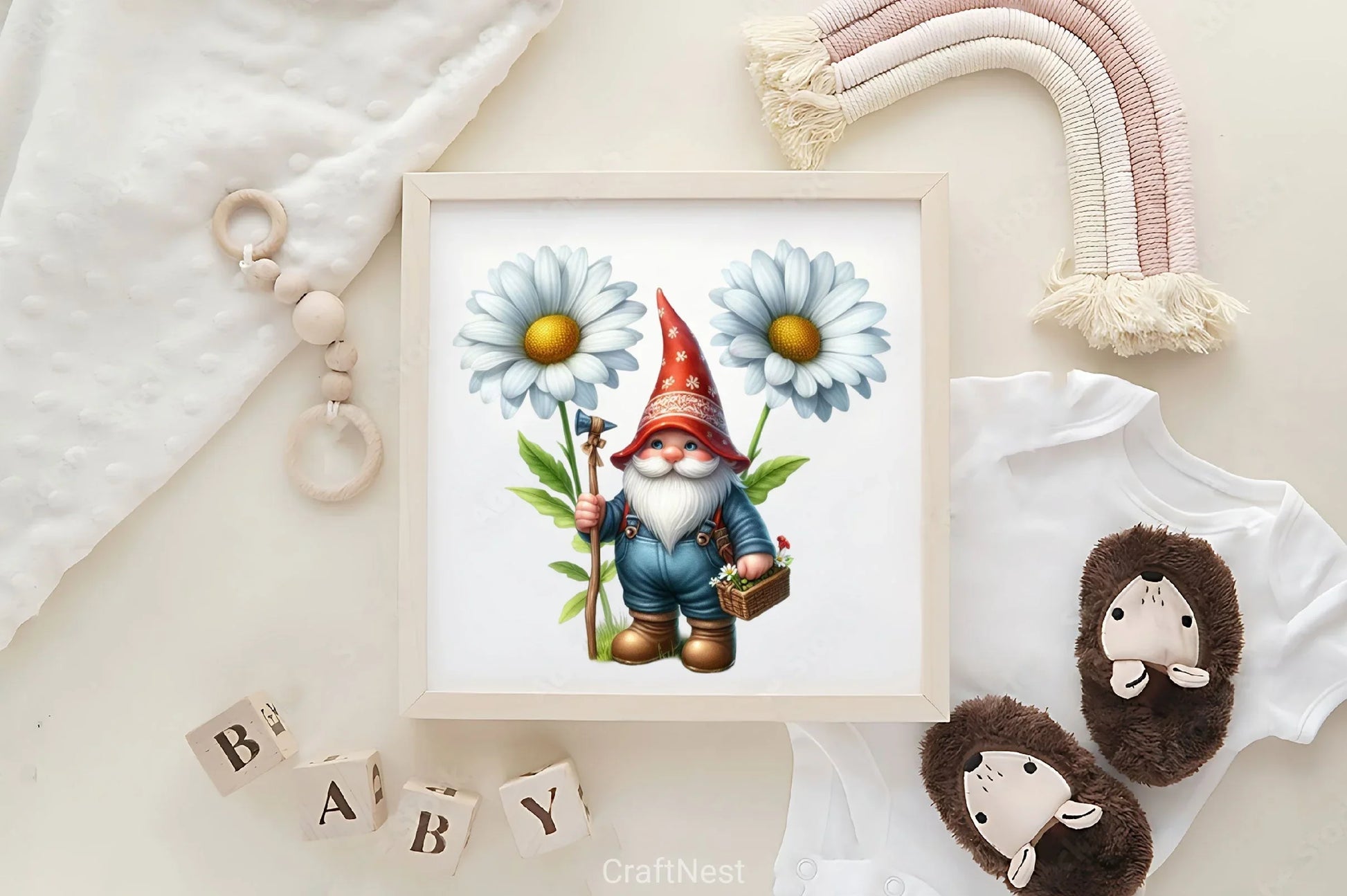 Cute Gnomes Daisy Clipart Bundle - CraftNest - Digital Crafting and Art