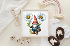 Cute Gnomes Daisy Clipart Bundle - CraftNest - Digital Crafting and Art