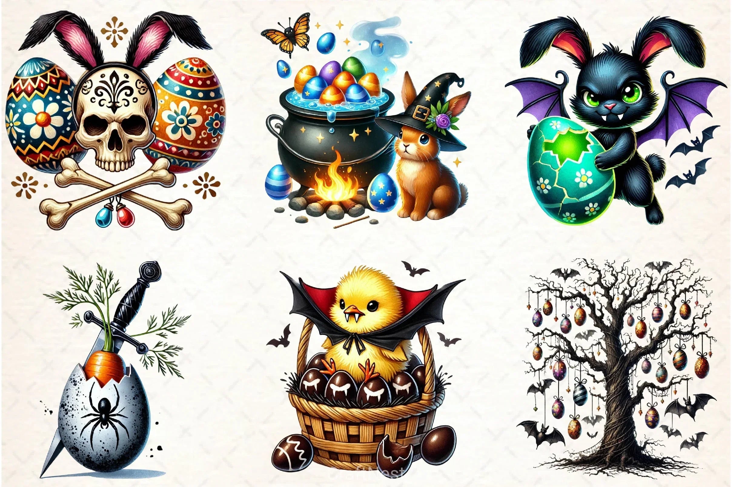 Gothic Easter Clipart Bundle 1 - CraftNest - Digital Crafting and Art
