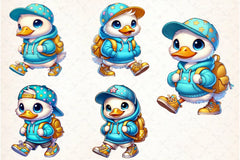 Cute Duck School Clipart Bundle - CraftNest - Digital Crafting and Art