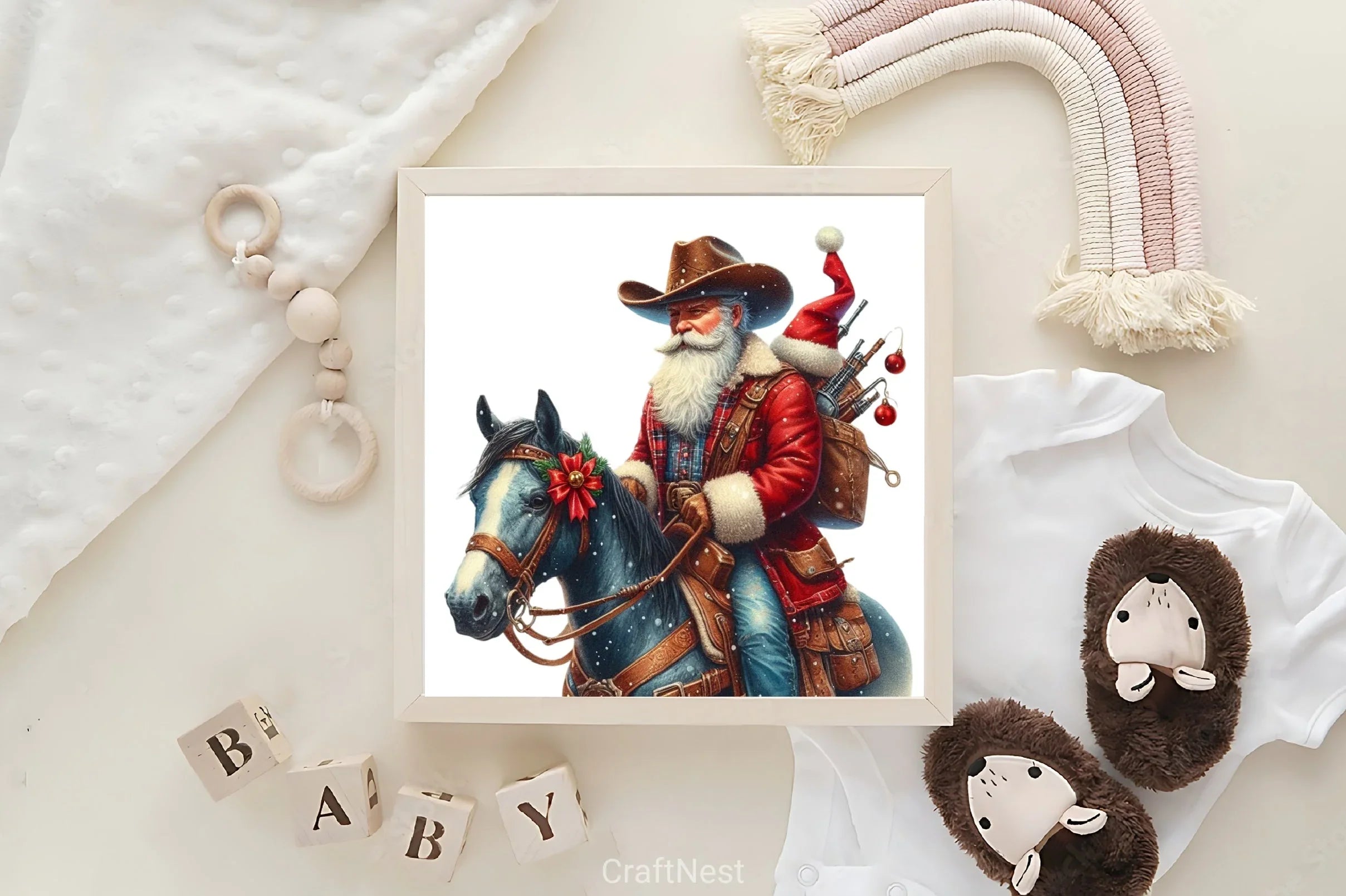 Vintage Cowboy Santa Clipart Bundle - CraftNest - Digital Crafting and Art