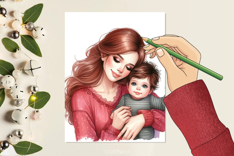 Mom & Baby Clipart Bundle 3 - CraftNest - Digital Crafting and Art