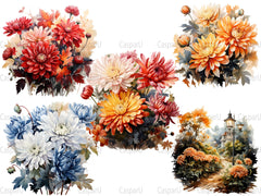 Chrysanthemum Bloom Clipart - CraftNest