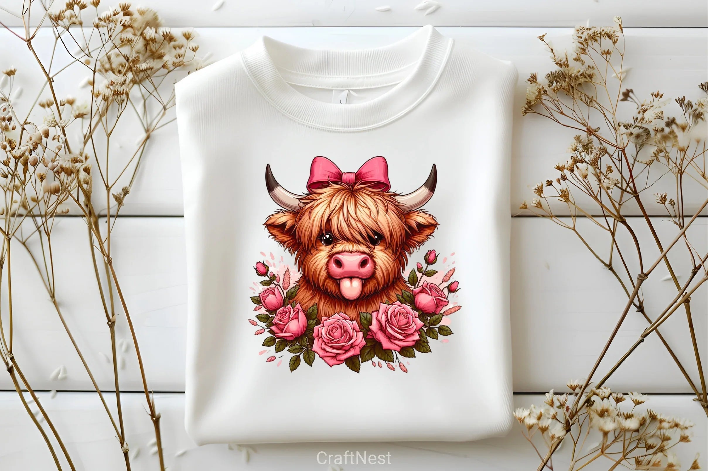 Highland Cow Valentine Clipart Bundle 5 - CraftNest - Digital Crafting and Art
