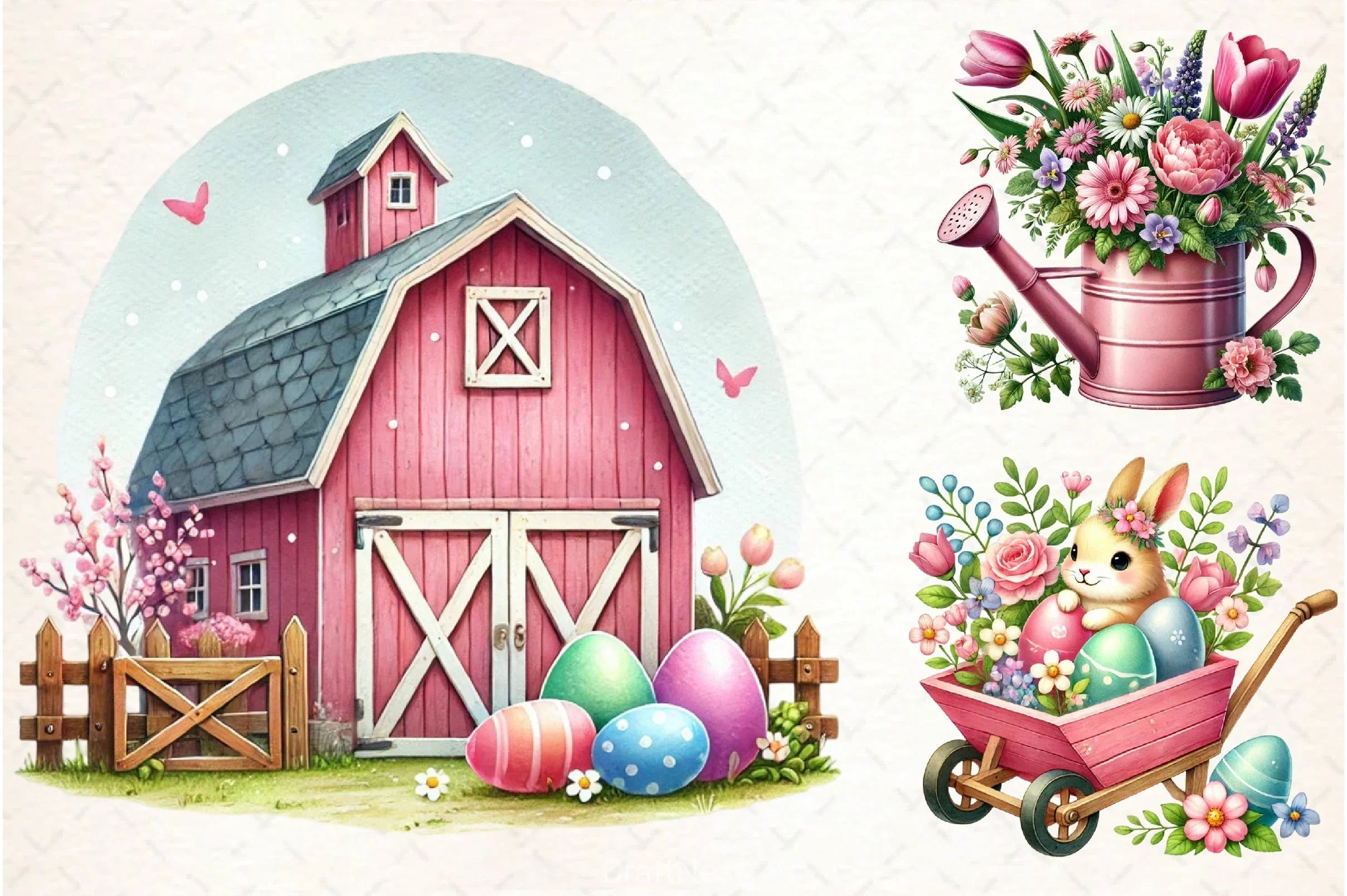 Easter Farm Clipart Bundle - CraftNest - Digital Crafting and Art