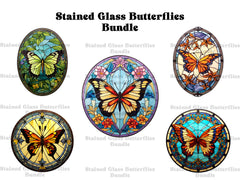 Stained Glass Butterflies Clipart - CraftNest