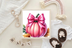 Pink Coquette Bow Pumpkin Clipart Bundle - CraftNest - Digital Crafting and Art