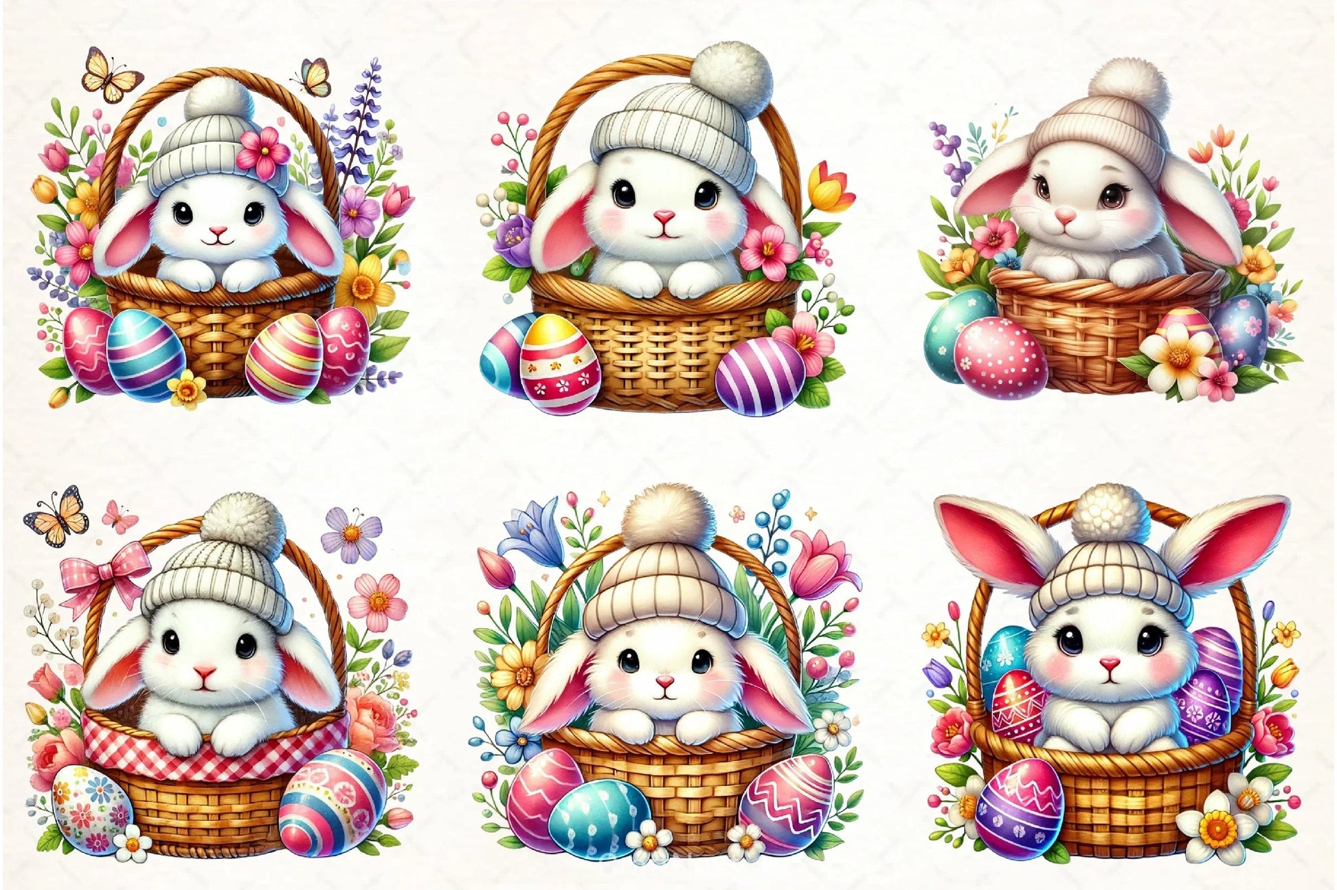 Easter Bunnies Clipart Bundle - CraftNest - Digital Crafting and Art