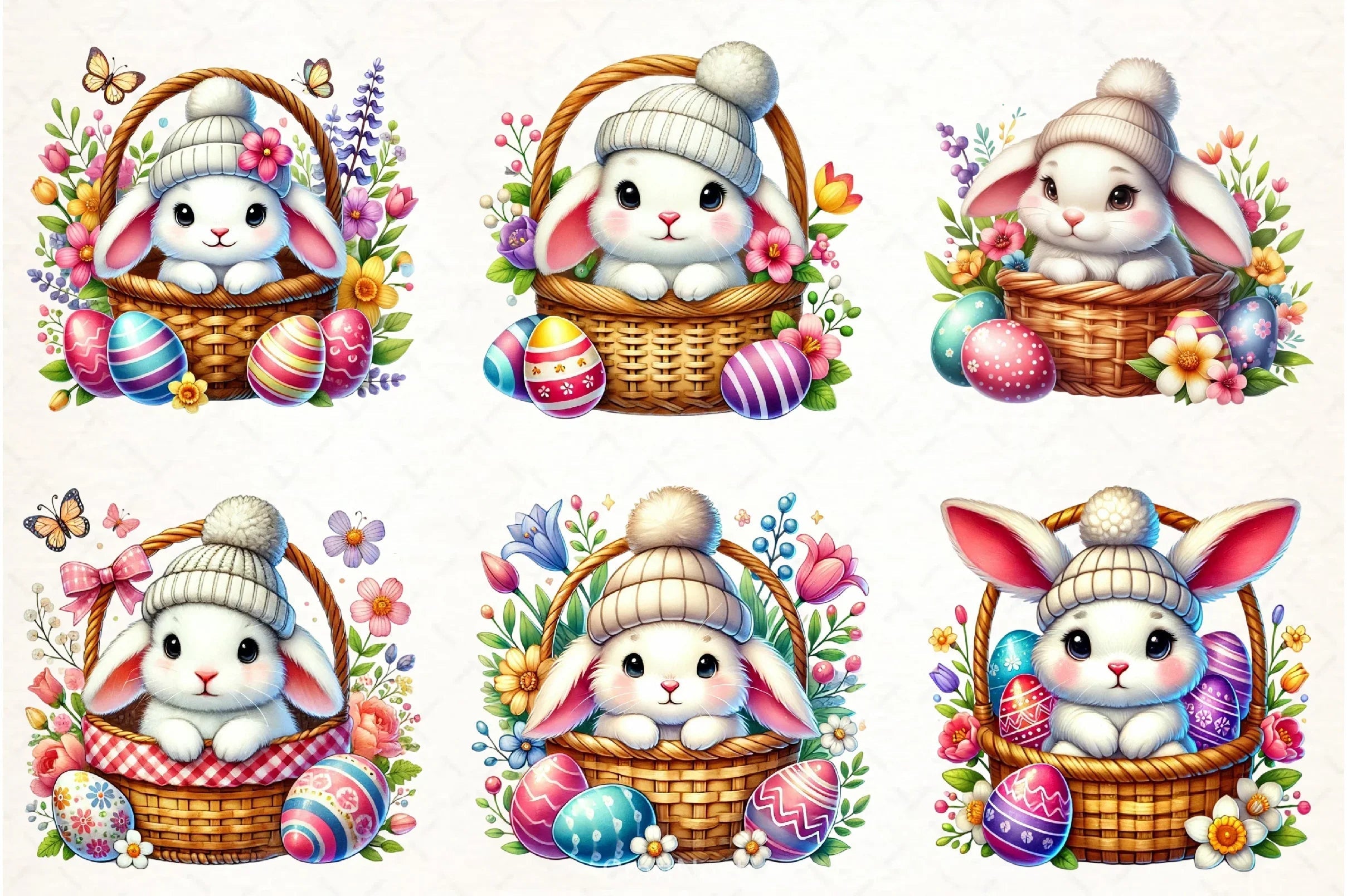 Easter Bunnies Clipart Bundle - CraftNest - Digital Crafting and Art