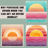 Retro Sunsets Square Clipart Bundle