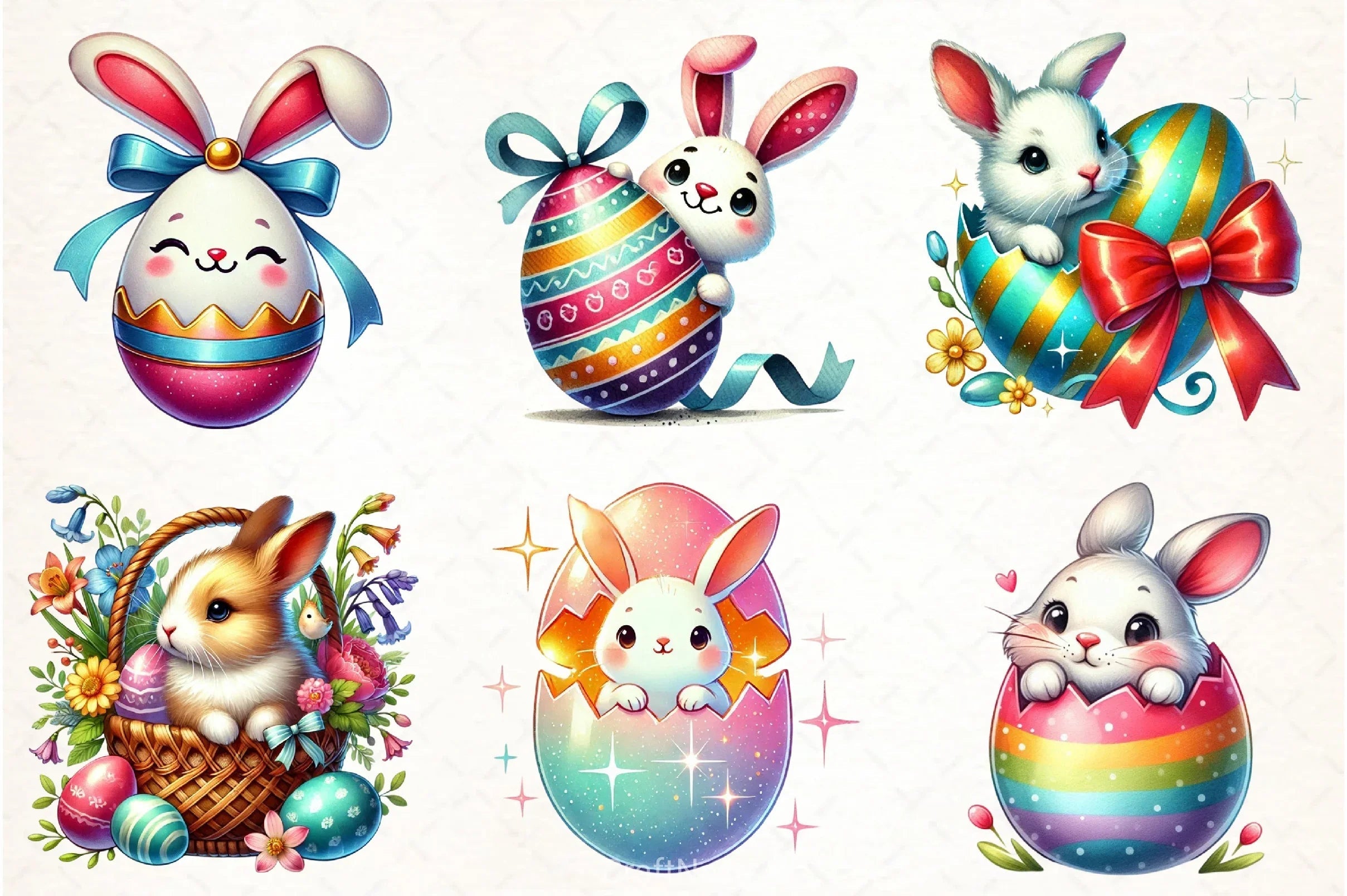 Easter Peeking Bunny Clipart Bundle - CraftNest - Digital Crafting and Art