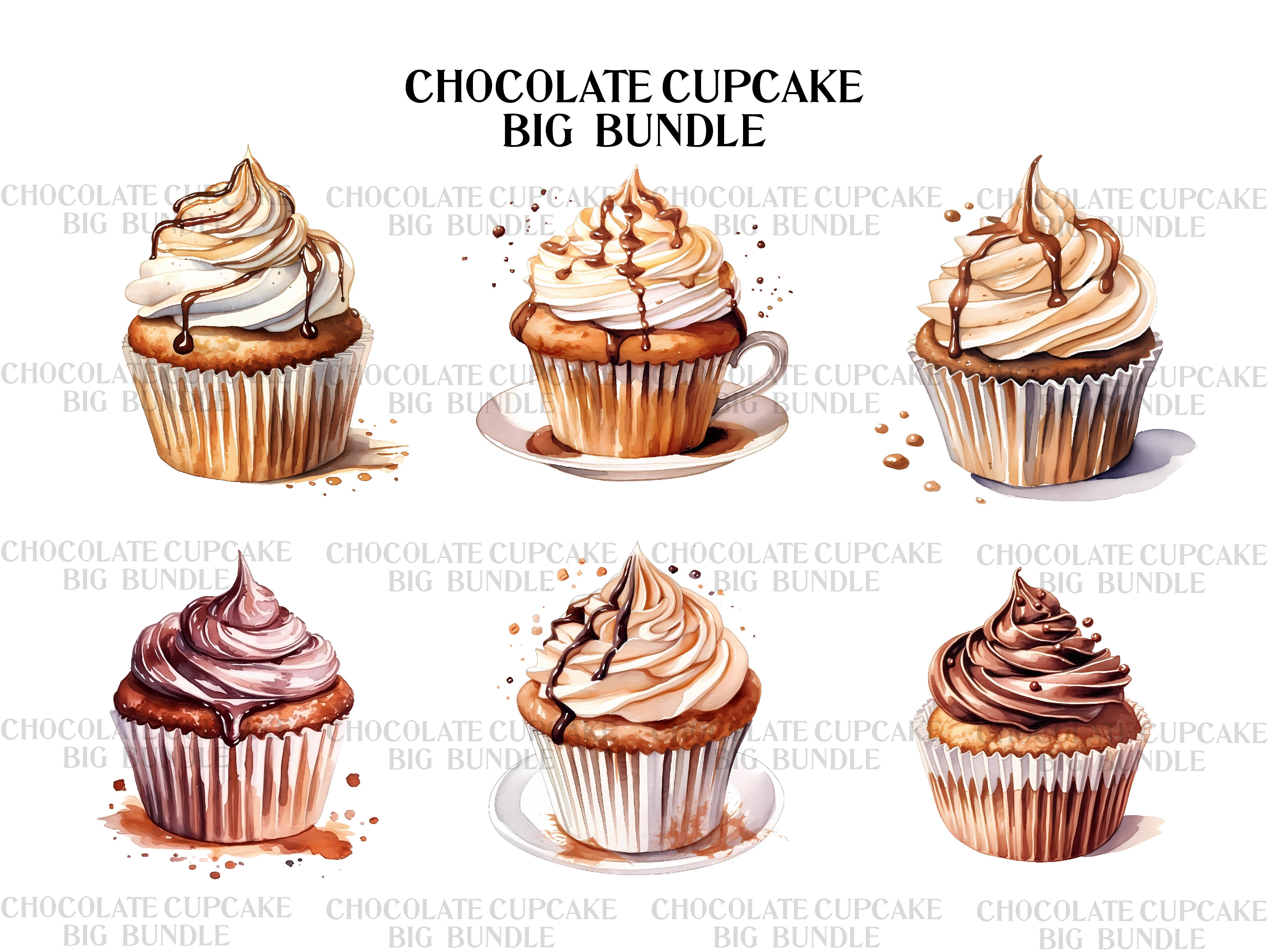 Chocolate Cupcakes Clipart - CraftNest