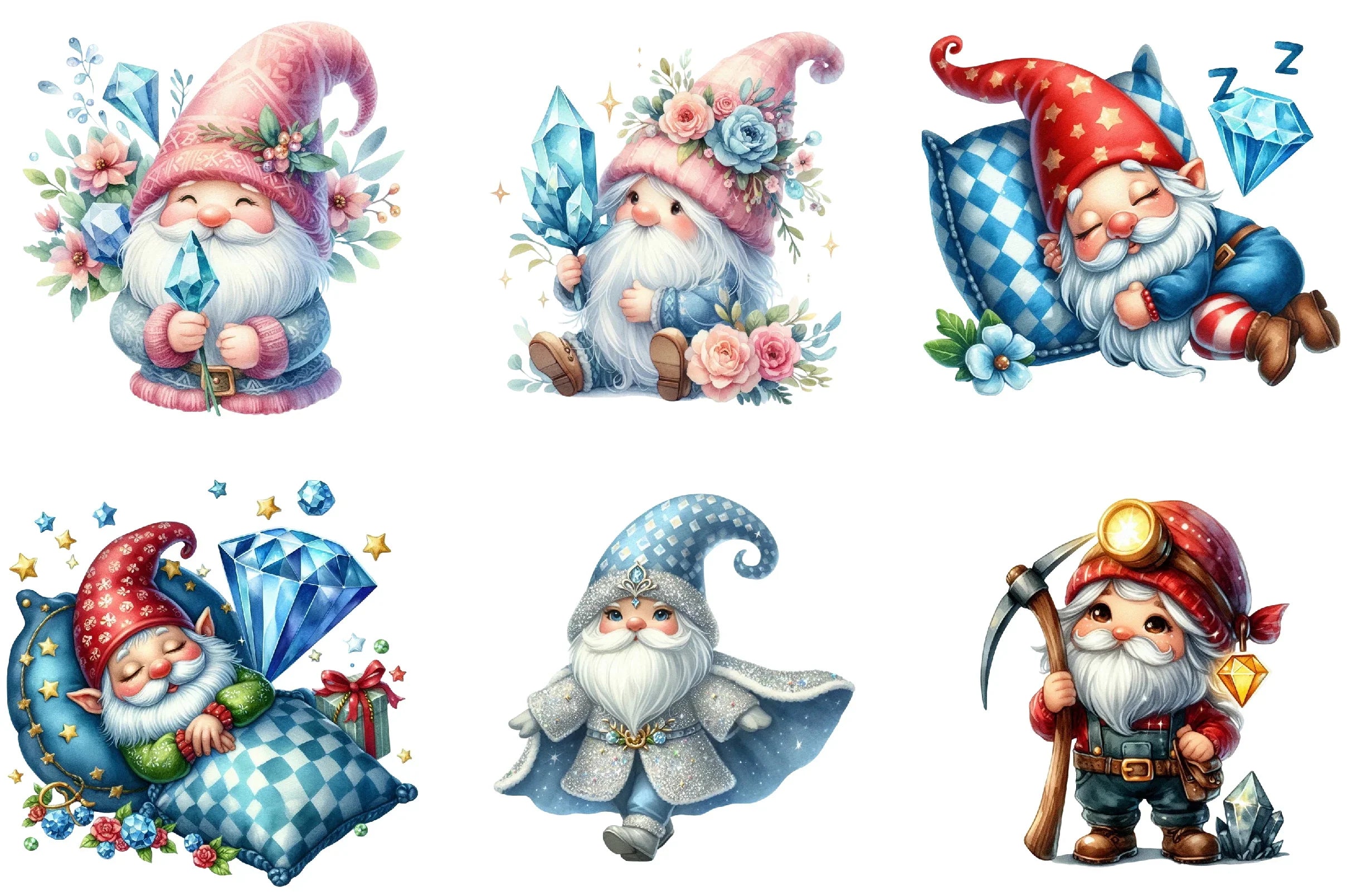 Diamond Gnome Clipart Bundle - CraftNest - Digital Crafting and Art