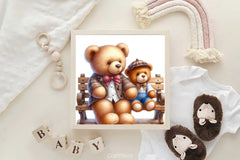 Teddy Bears Bench Clipart Bundle - CraftNest - Digital Crafting and Art