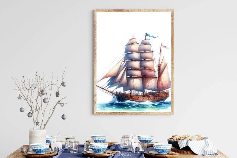 Schooner Ship Clipart Bundle - CraftNest - Digital Crafting and Art