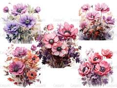 Anemone Afterglow Clipart - CraftNest