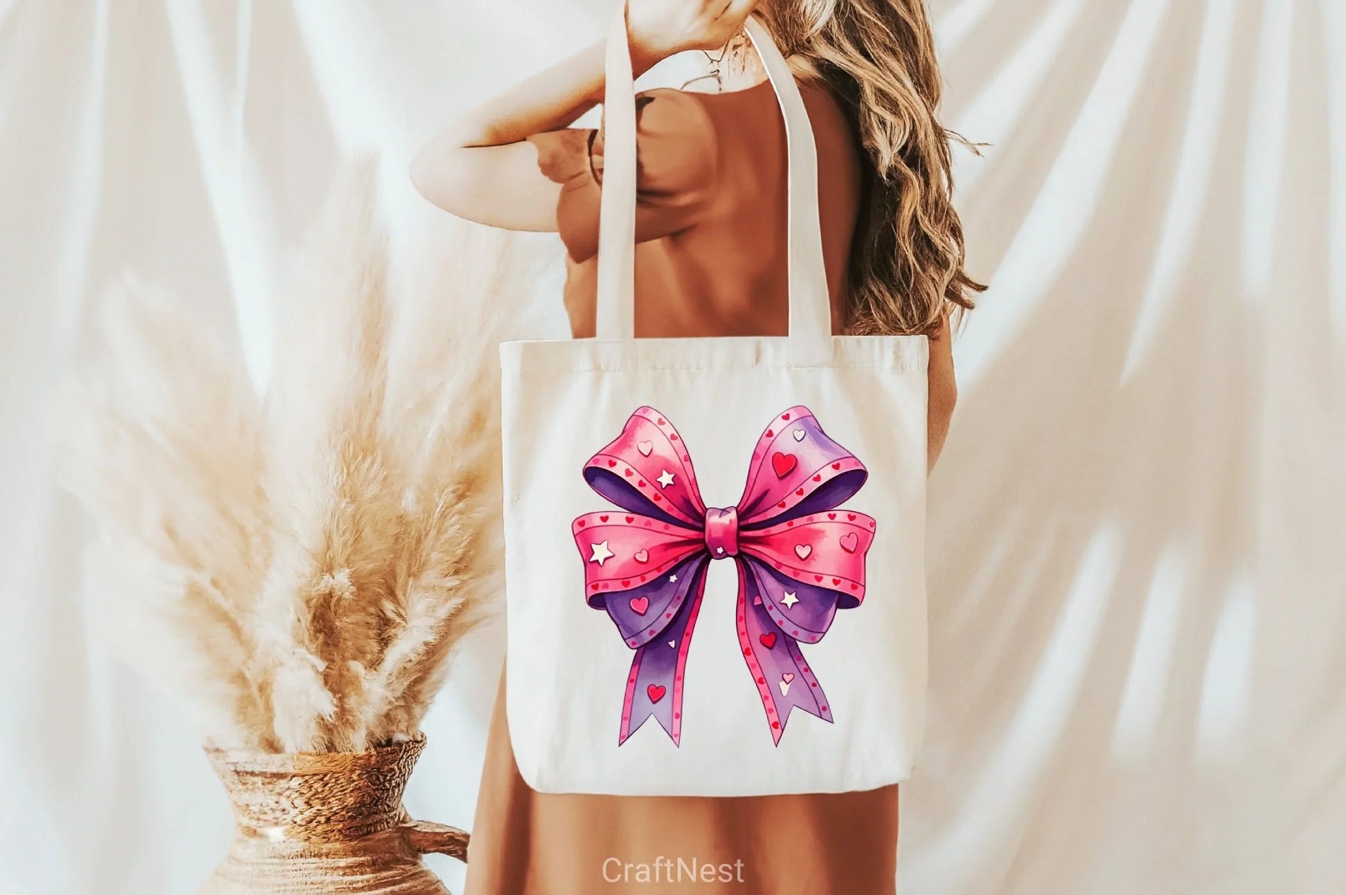 Watercolour Hot Pink Bows Clipart Bundle - CraftNest - Digital Crafting and Art