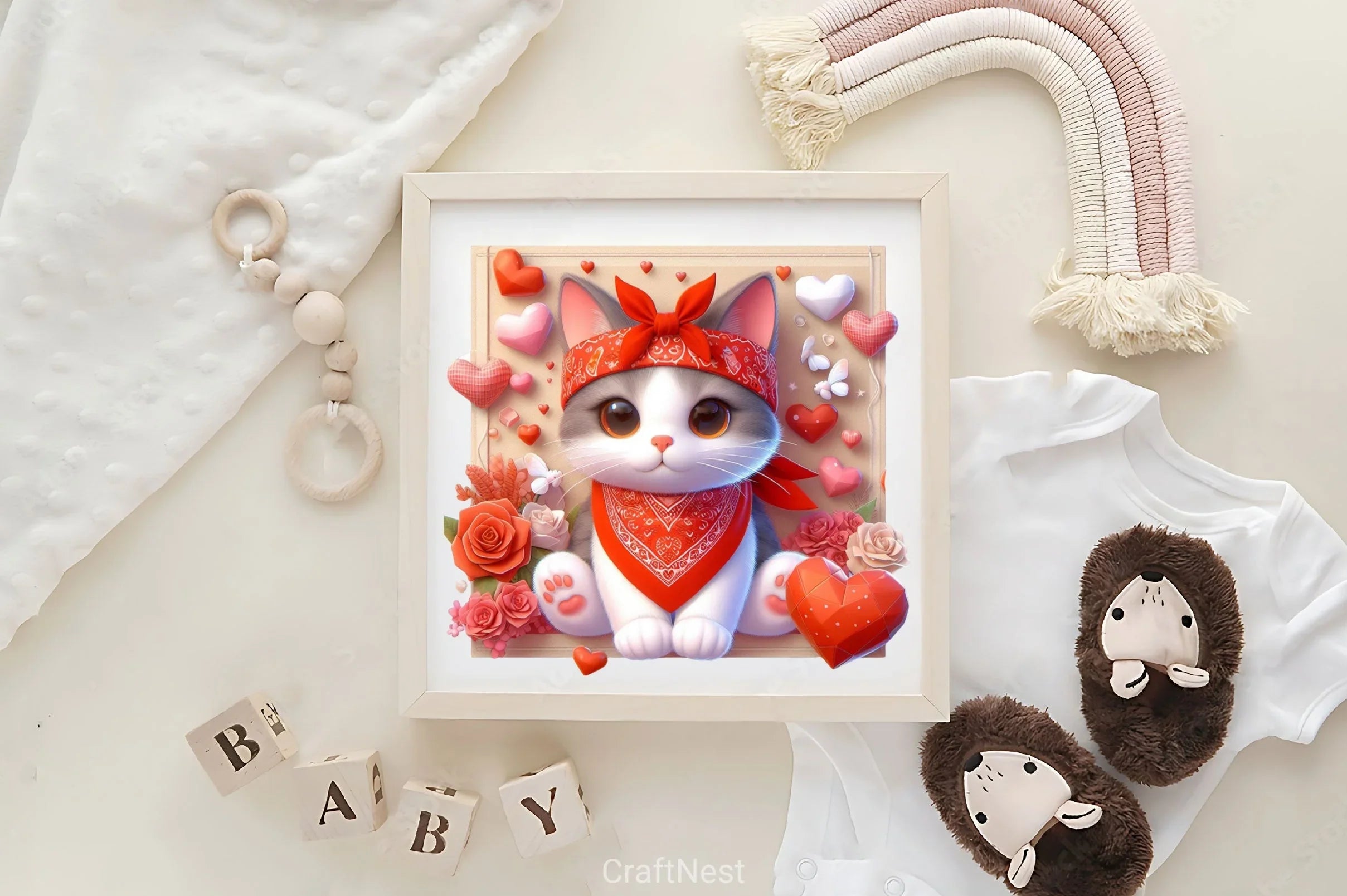 Valentine's Cat Bandana Clipart Bundle - CraftNest - Digital Crafting and Art