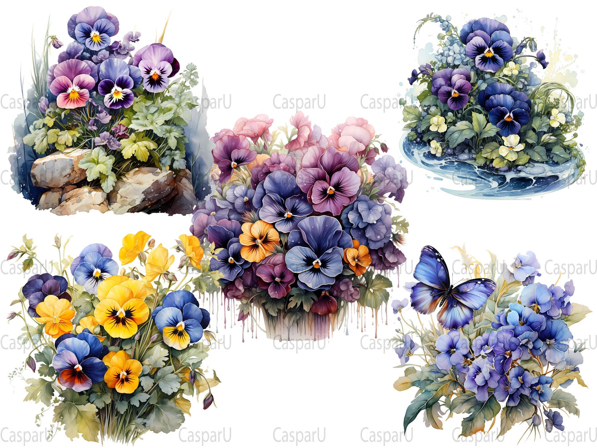 Pansy Palette In Fall Clipart - CraftNest