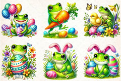 Cute Easter Frog Clipart Bundle - CraftNest - Digital Crafting and Art