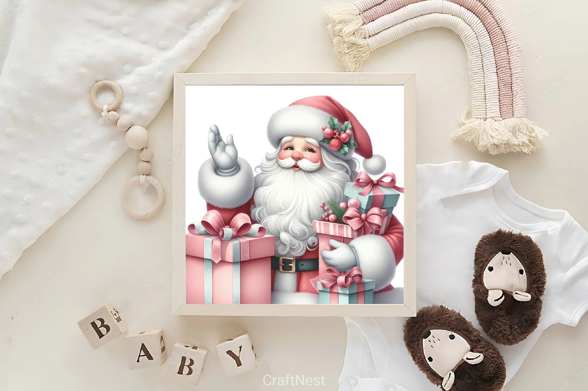 Pink Santa Claus Gifts Clipart Bundle - CraftNest - Digital Crafting and Art