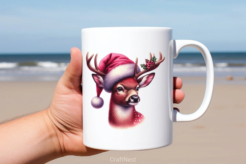 Retro Pink Christmas Clipart Bundle 12 - CraftNest - Digital Crafting and Art