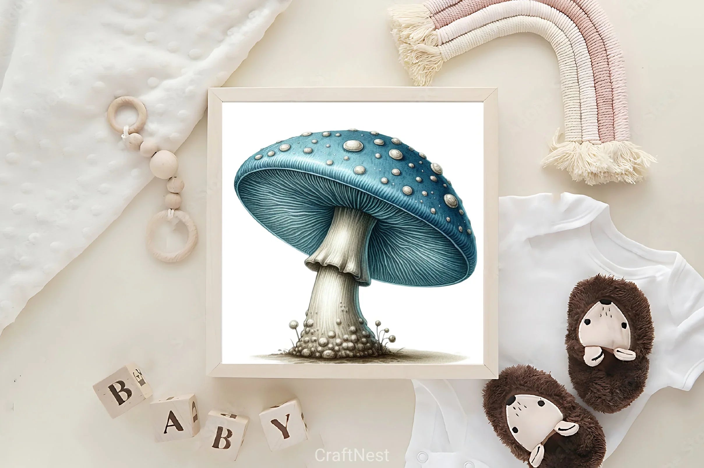 Blue Mushroom Clipart Bundle - CraftNest - Digital Crafting and Art