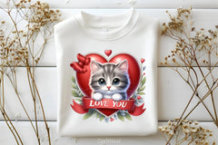 Love You Cat Valentine's Day Clipart Bundle 5 - CraftNest - Digital Crafting and Art