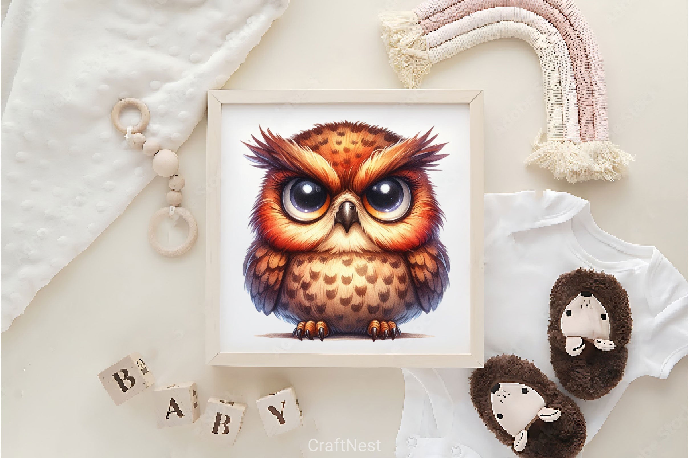 Funny Grumpy Owl Clipart Bundle