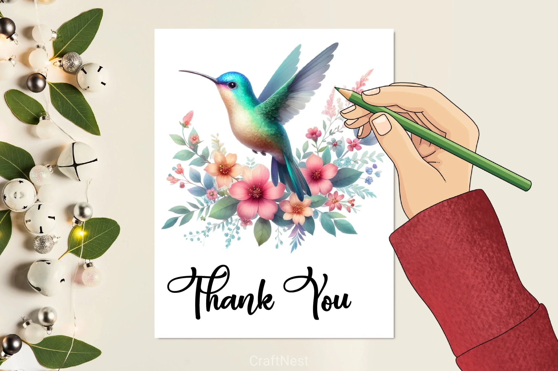 Hummingbird & Flowers Clipart Bundle - CraftNest - Digital Crafting and Art