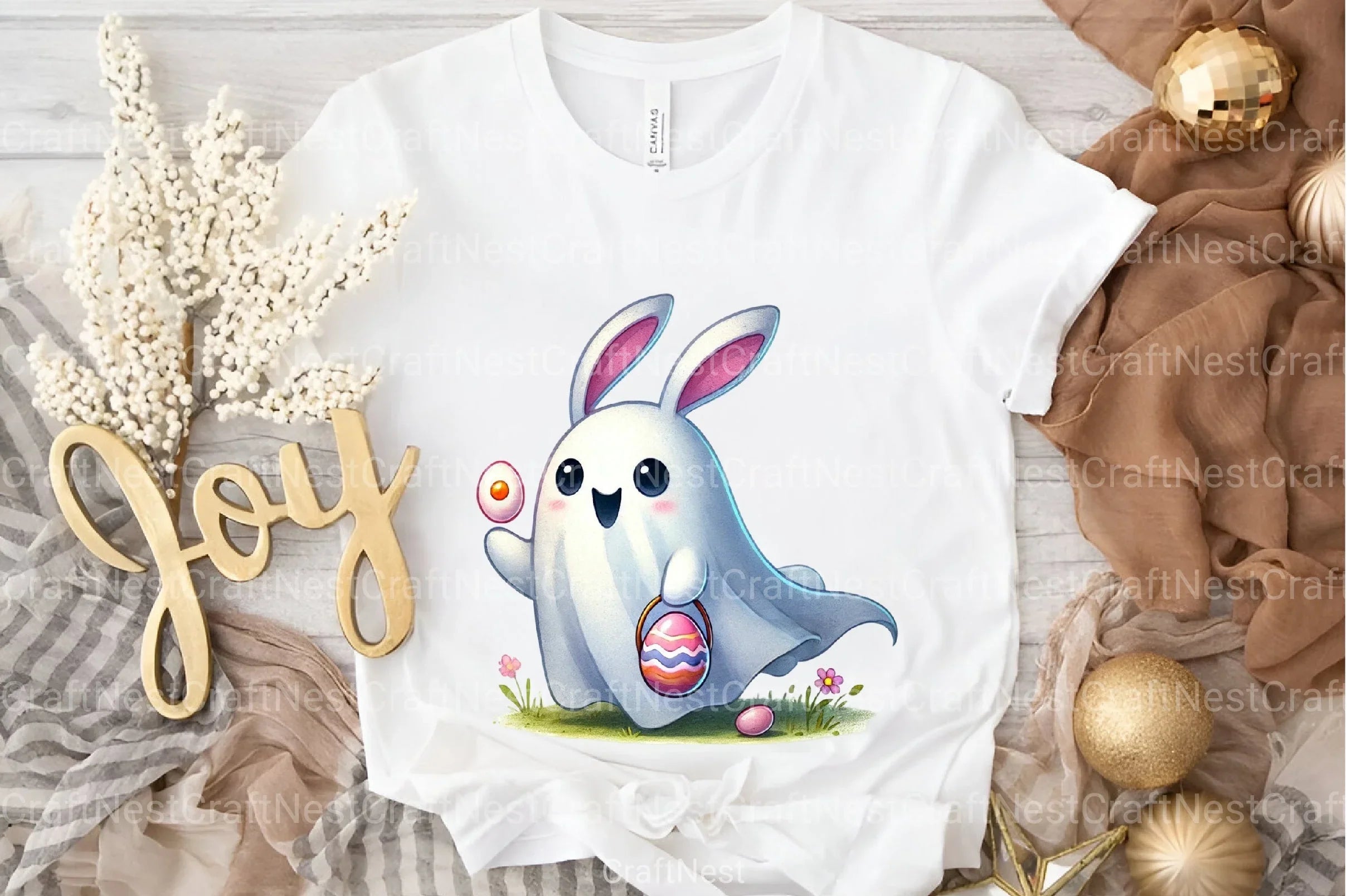 Ghost Bunny Eggs Clipart Bundle - CraftNest - Digital Crafting and Art