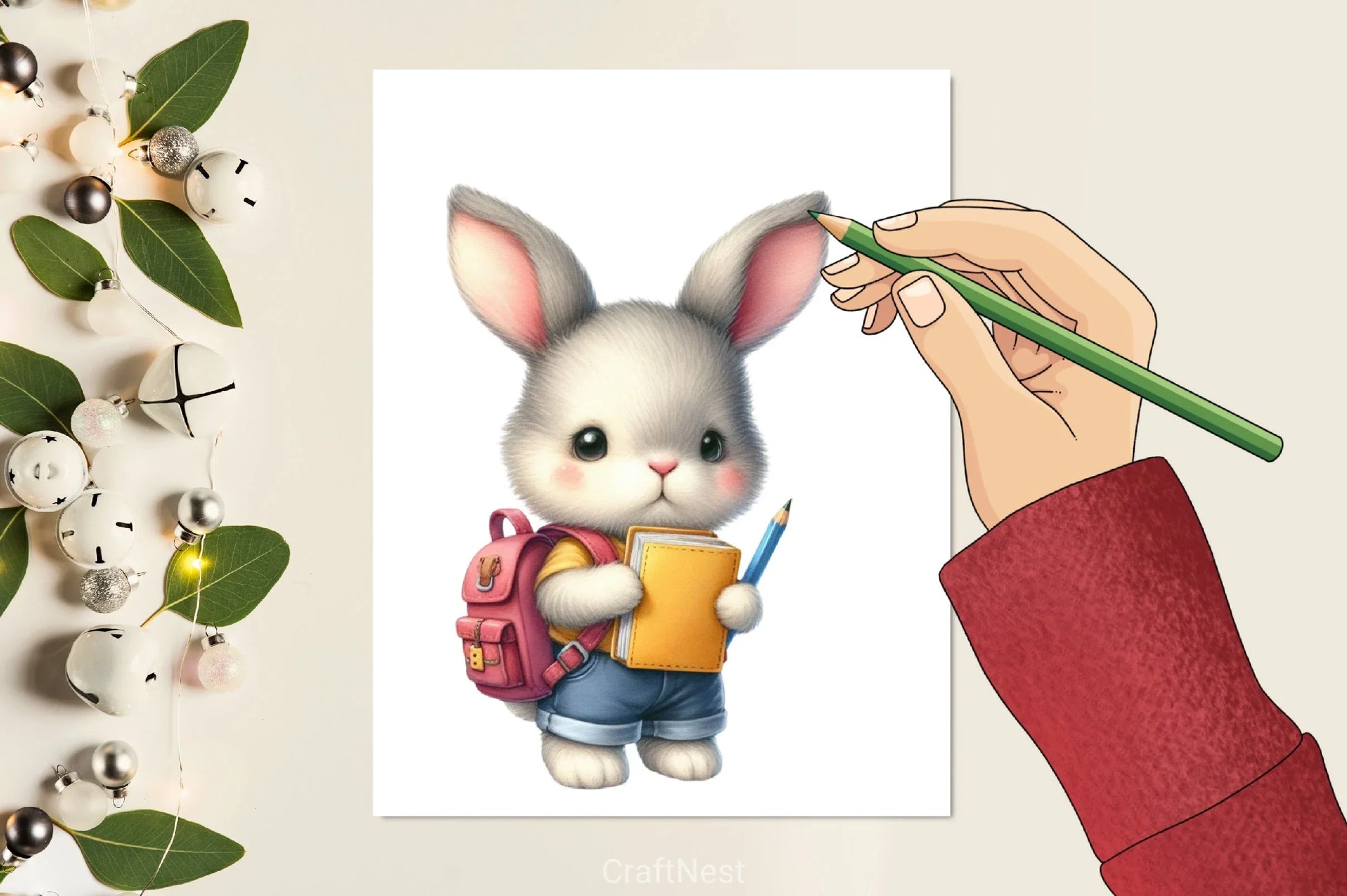 Student Bunny Clipart Bundle - CraftNest - Digital Crafting and Art